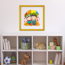 Wallity Cuadro Decorativo Enmarcado Multicolor 32 x 32 cm
